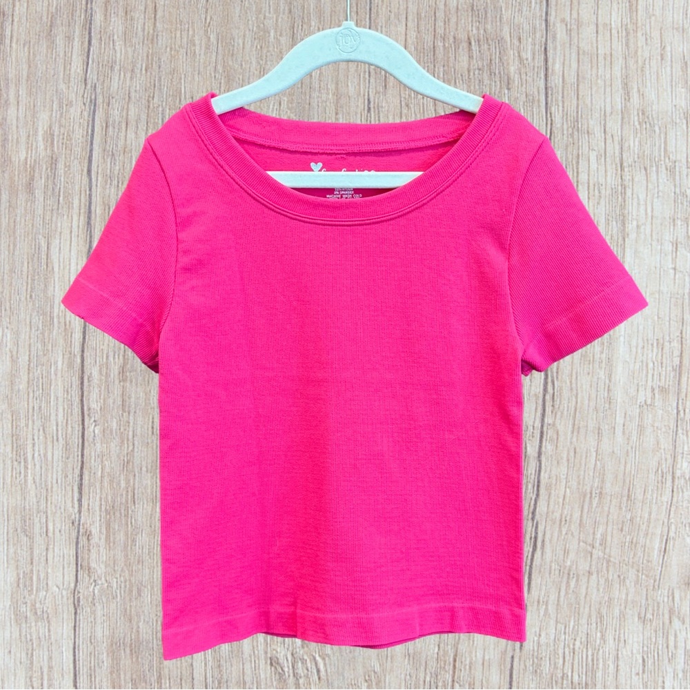 Cotton Candy Crop Top, Size S/M, Pink
